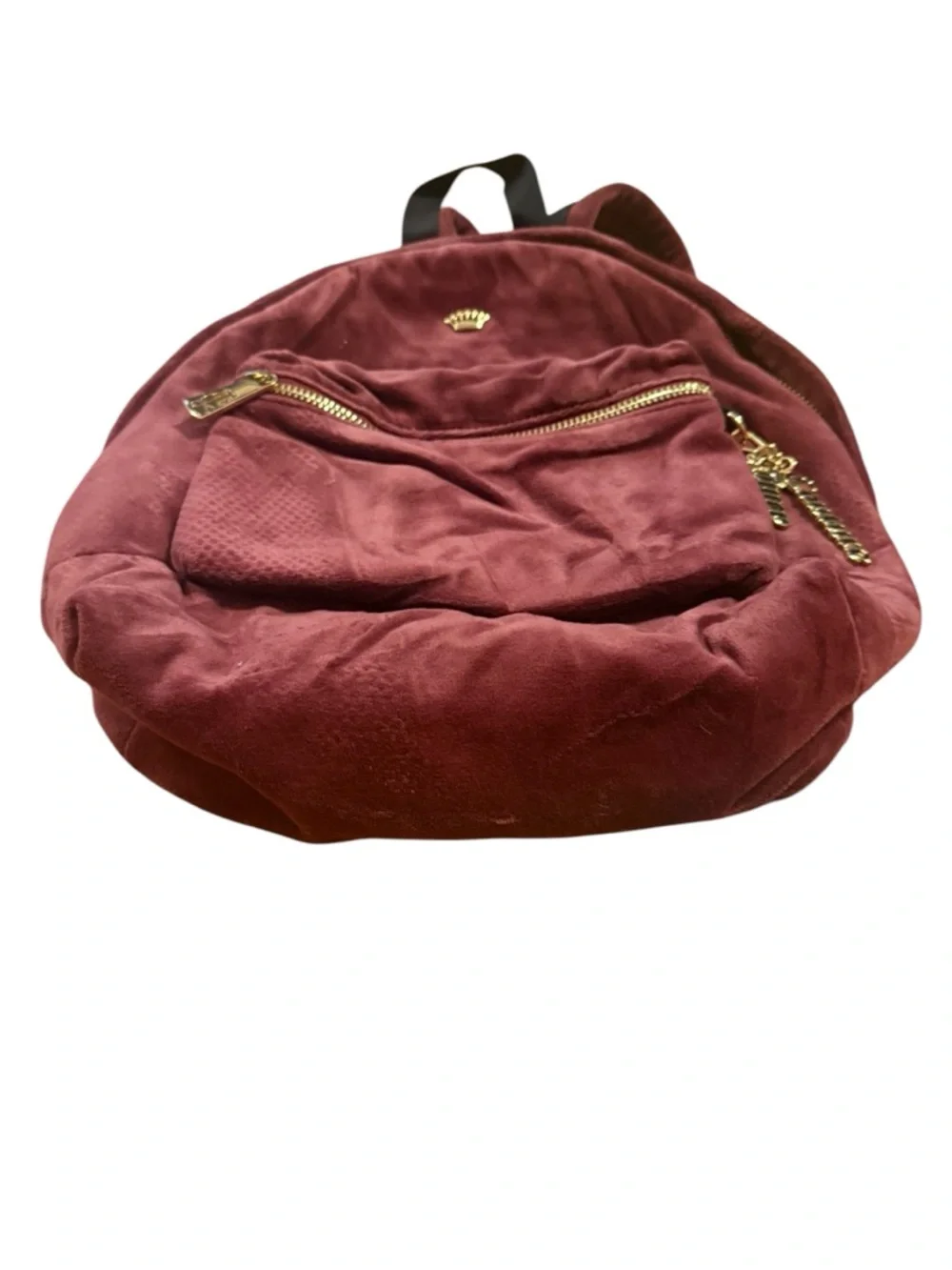 Juicy couture Velvet Burgundy Backpack with Gold Hardware